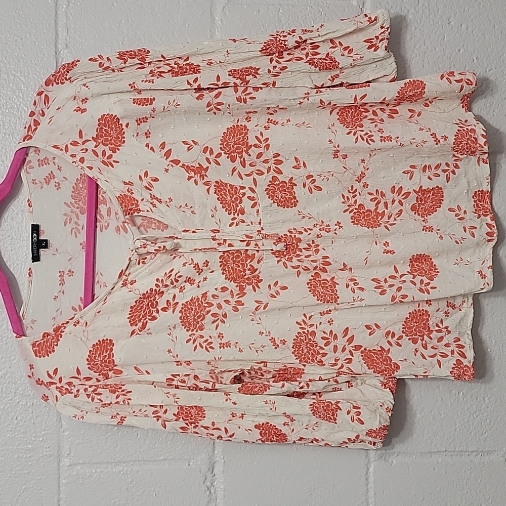 Papermoon White and Orange Floral Blouse